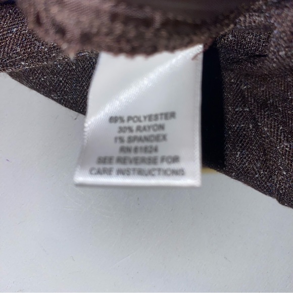 Studio Works Womens Dress Pants Slacks Size 10 Brown Herringbone Polyester Rayon - Picture 13 of 14